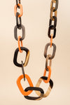 Long collier Dalia orange