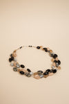 Collier Mathilde beige, noir et gris