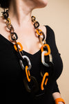 Long collier Dalia orange