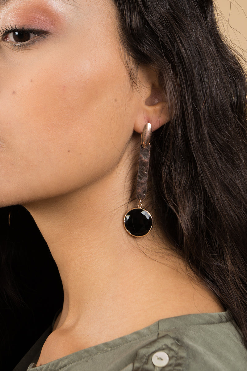 Boucles d'oreilles Dona noires