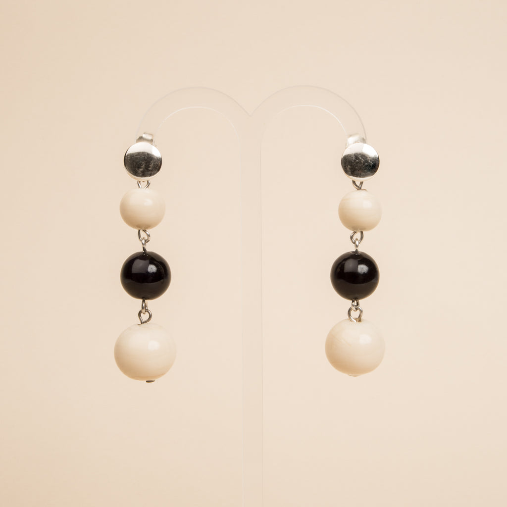 Boucles d'oreilles Anita Noir et Blanc