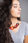 Long collier Dalia orange