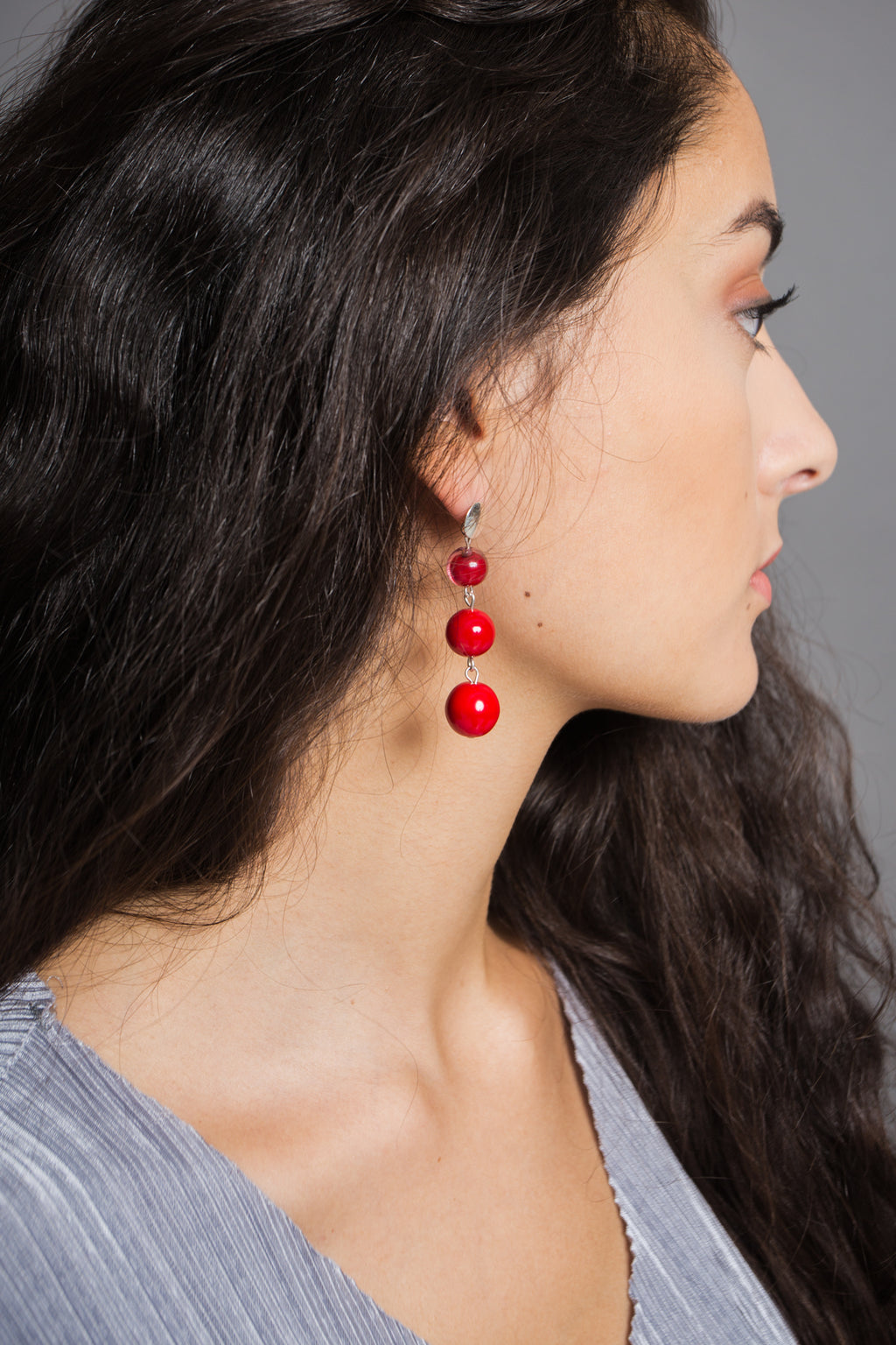 Boucles d'oreilles Anita Rouge